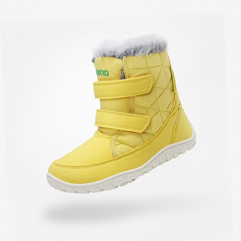 Kids Waterproof Winter Barefoot Boots with Faux Fur Collar