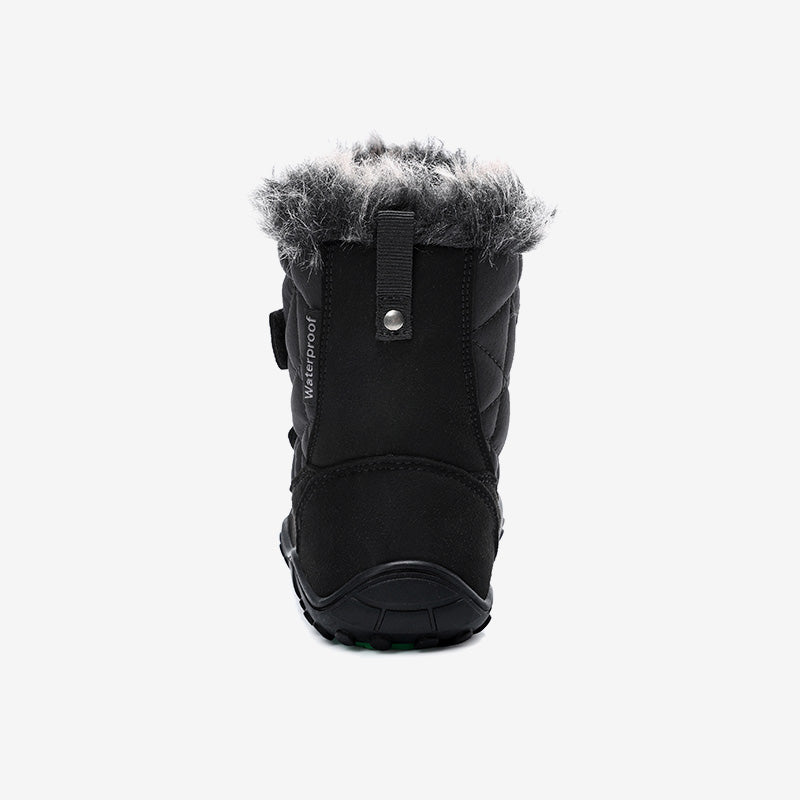 Kids Waterproof Winter Barefoot Boots with Faux Fur Collar