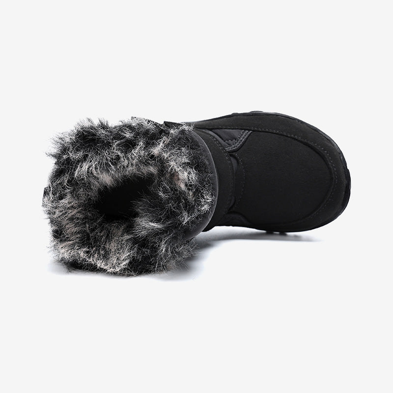 Kids Waterproof Winter Barefoot Boots with Faux Fur Collar