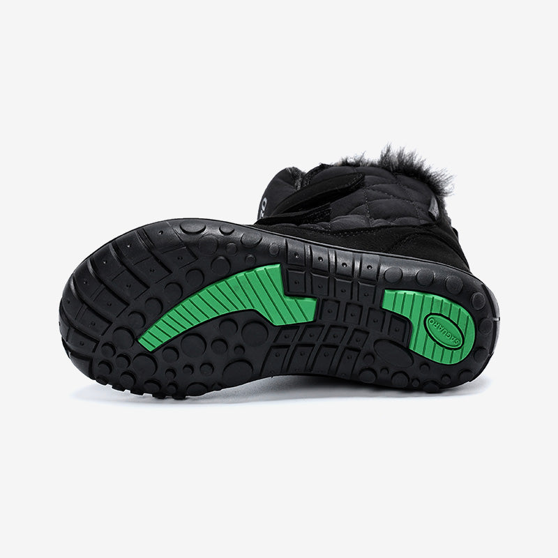 Kids Waterproof Winter Barefoot Boots with Faux Fur Collar