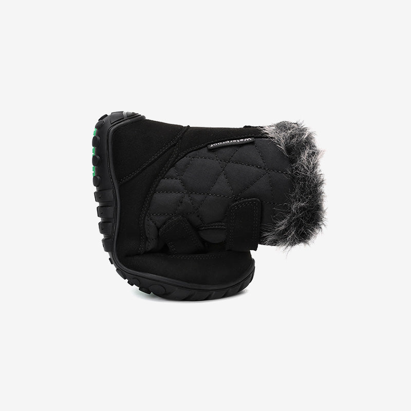 Kids Waterproof Winter Barefoot Boots with Faux Fur Collar