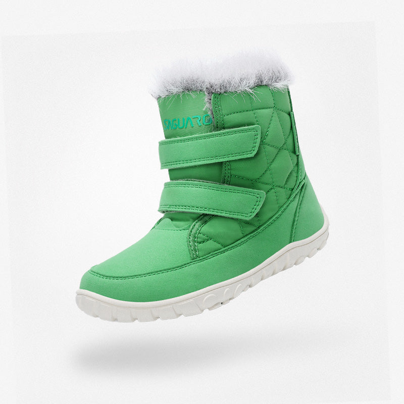 Kids Waterproof Winter Barefoot Boots with Faux Fur Collar
