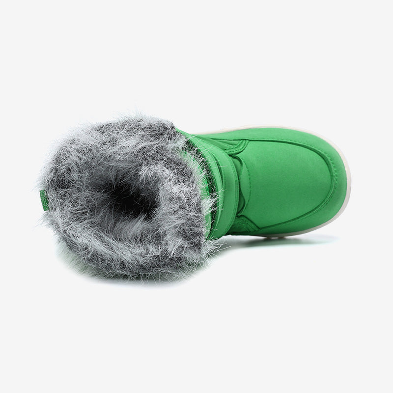 Kids Waterproof Winter Barefoot Boots with Faux Fur Collar