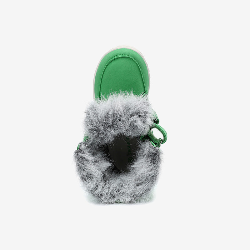 Kids Waterproof Winter Barefoot Boots with Faux Fur Collar