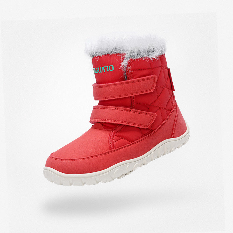 Kids Waterproof Winter Barefoot Boots with Faux Fur Collar