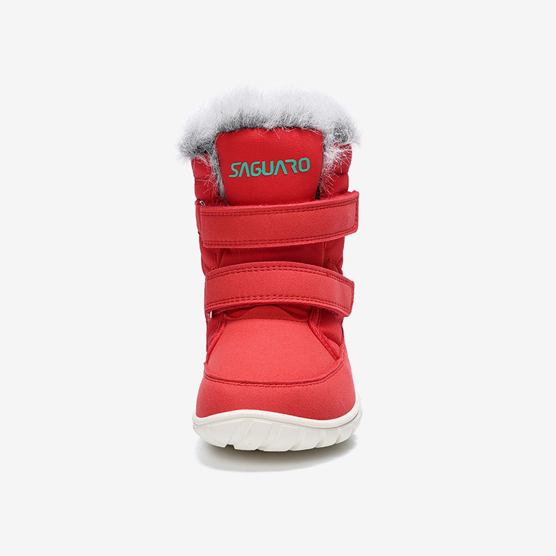 Kids Waterproof Winter Barefoot Boots with Faux Fur Collar