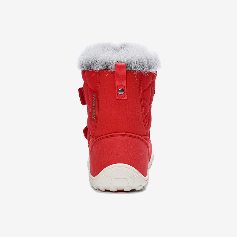 Kids Waterproof Winter Barefoot Boots with Faux Fur Collar