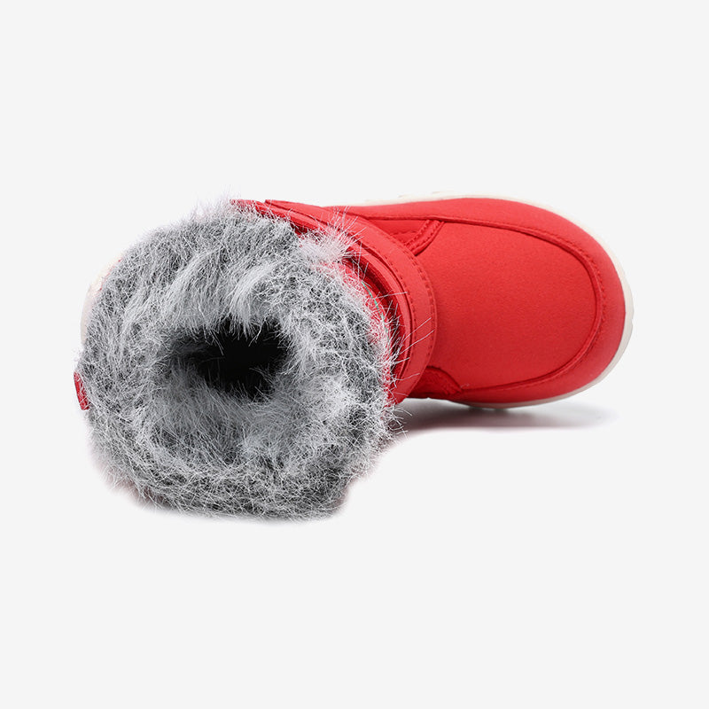 Kids Waterproof Winter Barefoot Boots with Faux Fur Collar