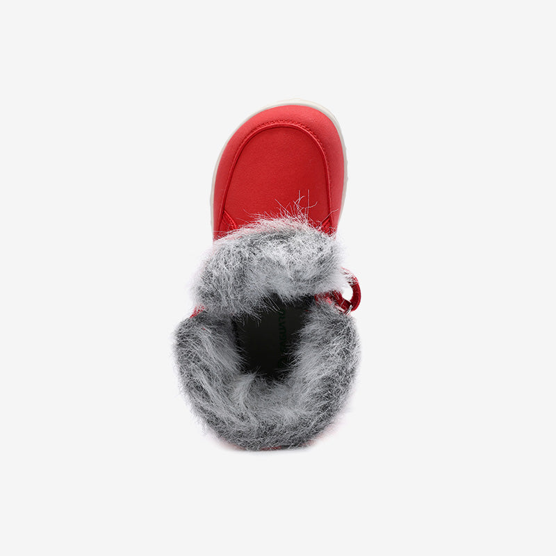 Kids Waterproof Winter Barefoot Boots with Faux Fur Collar