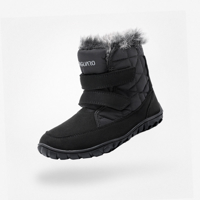 Kids Waterproof Winter Barefoot Boots with Faux Fur Collar
