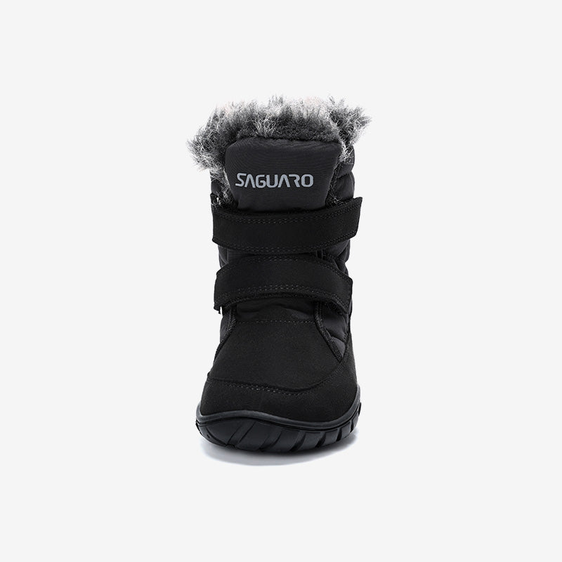 Kids Waterproof Winter Barefoot Boots with Faux Fur Collar