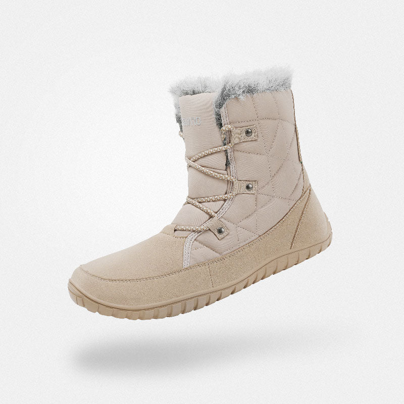 Rise I Waterproof Suede Winter Barefoot Boots with Faux Fur Collar