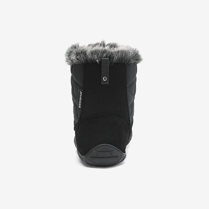 Rise I Waterproof Suede Winter Barefoot Boots with Faux Fur Collar