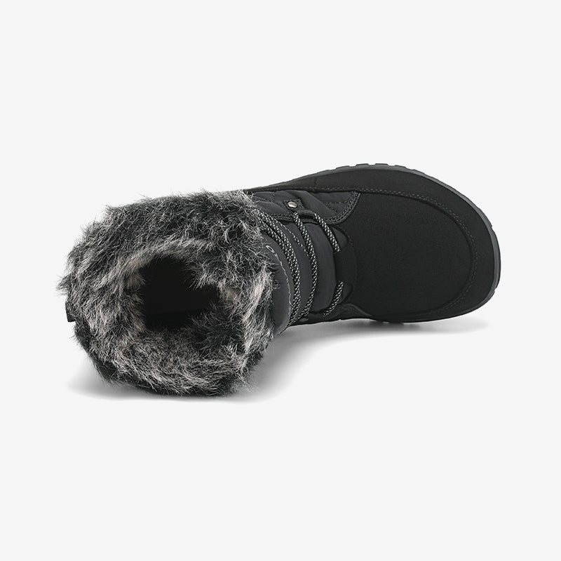 Rise I Waterproof Suede Winter Barefoot Boots with Faux Fur Collar