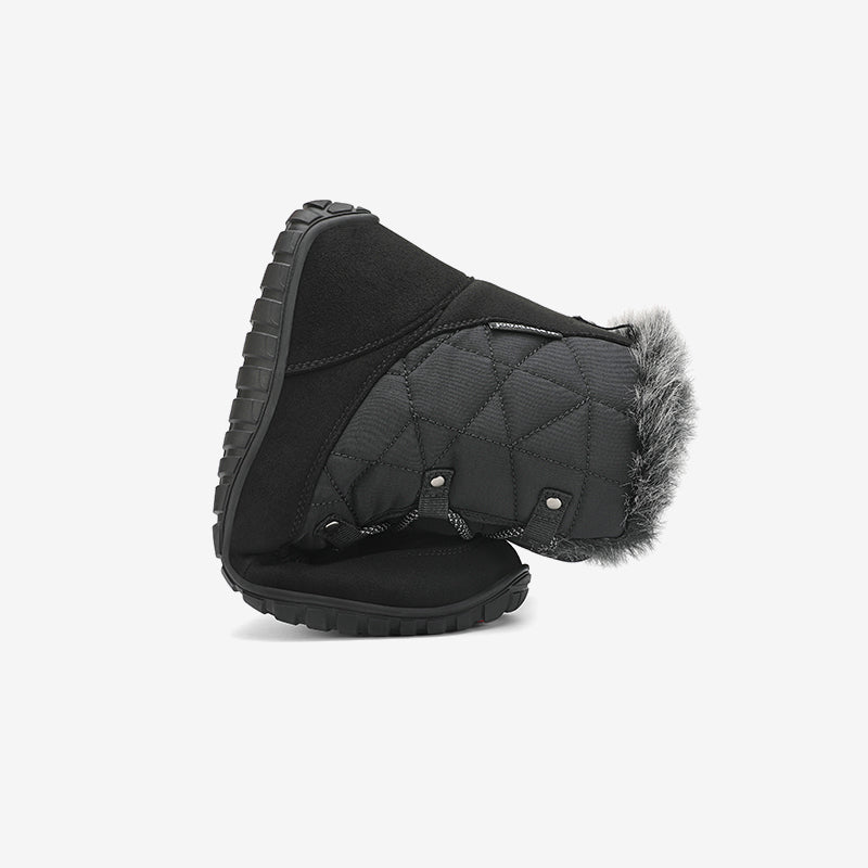 Rise I Waterproof Suede Winter Barefoot Boots with Faux Fur Collar