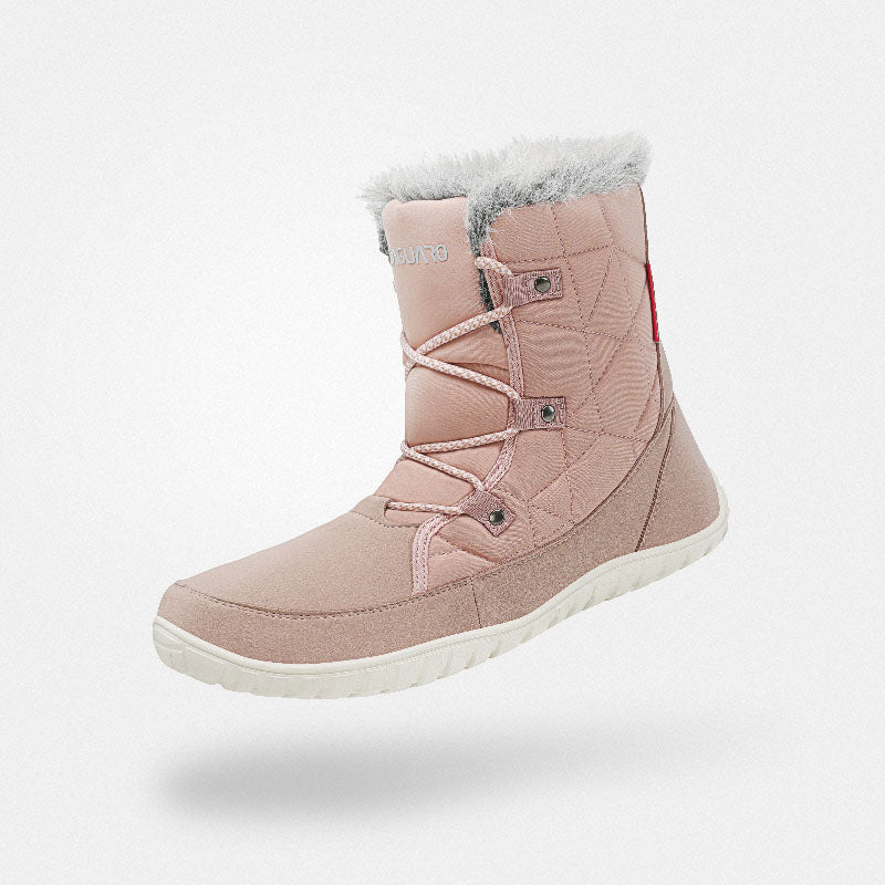 Rise I Waterproof Suede Winter Barefoot Boots with Faux Fur Collar
