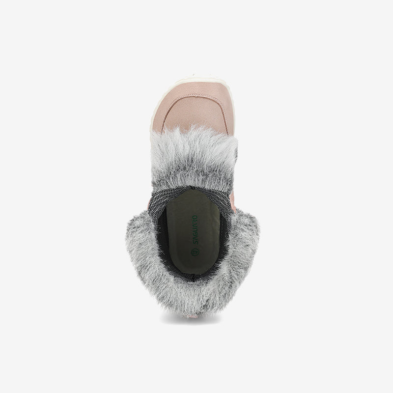 Rise I Waterproof Suede Winter Barefoot Boots with Faux Fur Collar