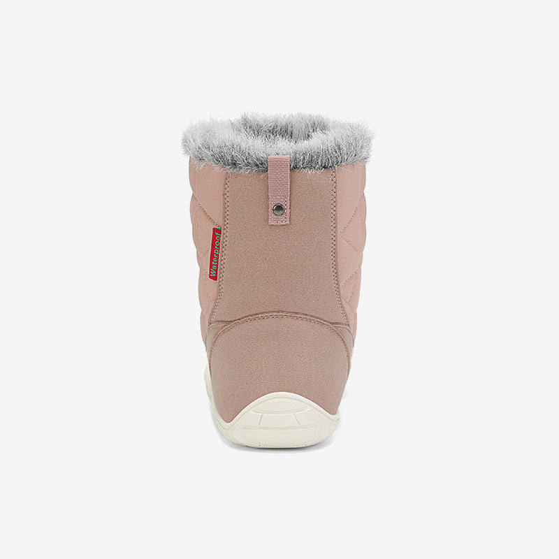 Rise I Waterproof Suede Winter Barefoot Boots with Faux Fur Collar