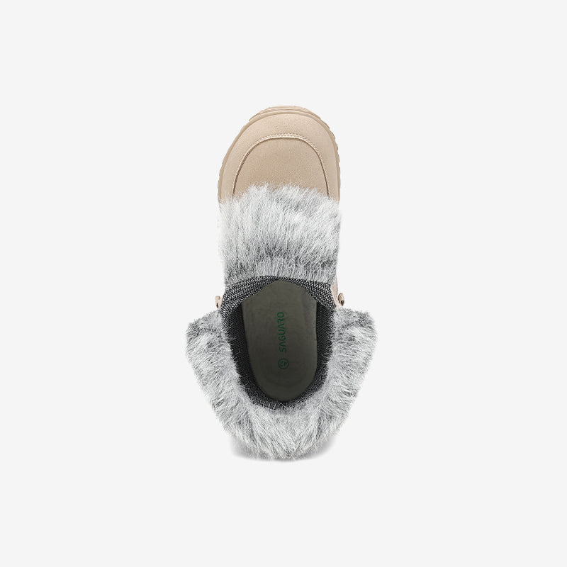 Rise I Waterproof Suede Winter Barefoot Boots with Faux Fur Collar