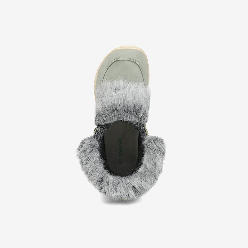 Rise I Waterproof Suede Winter Barefoot Boots with Faux Fur Collar