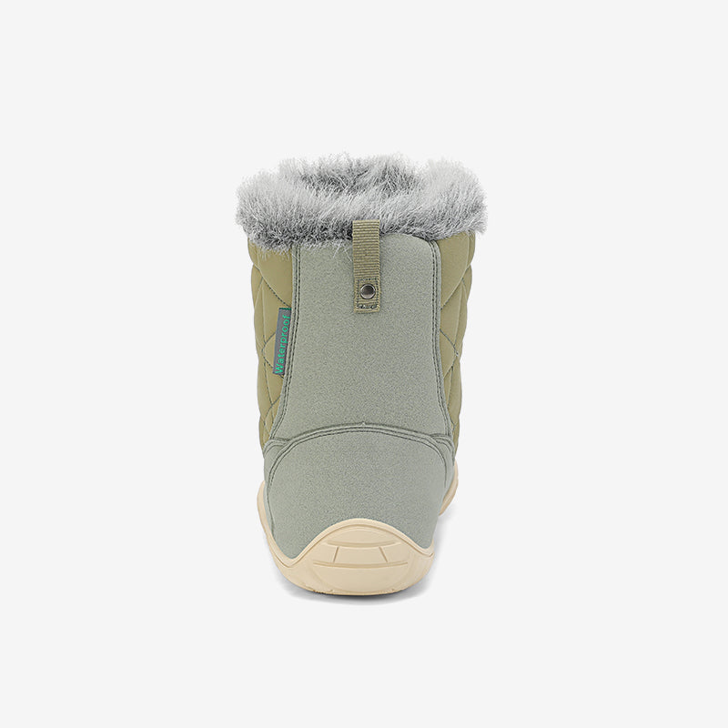 Rise I Waterproof Suede Winter Barefoot Boots with Faux Fur Collar