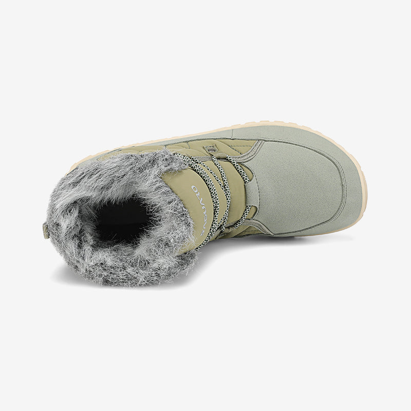 Rise I Waterproof Suede Winter Barefoot Boots with Faux Fur Collar