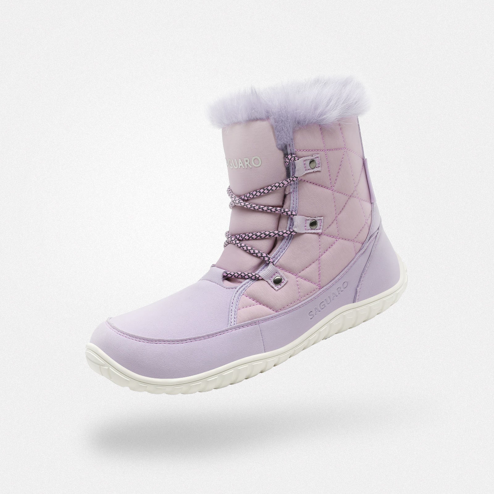 Rise I Waterproof Suede Winter Barefoot Boots with Faux Fur Collar