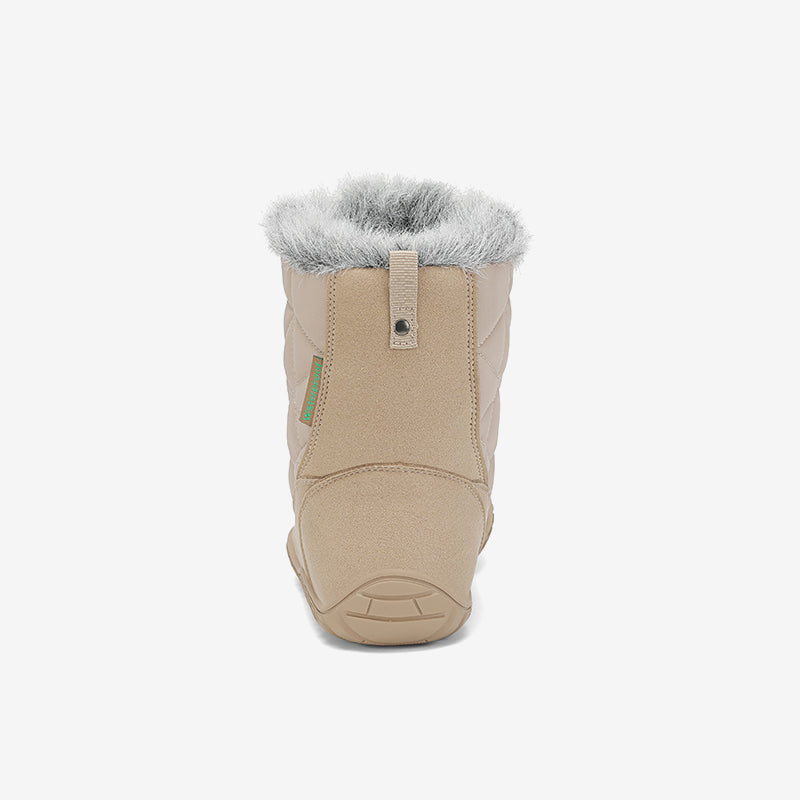 Rise I Waterproof Suede Winter Barefoot Boots with Faux Fur Collar