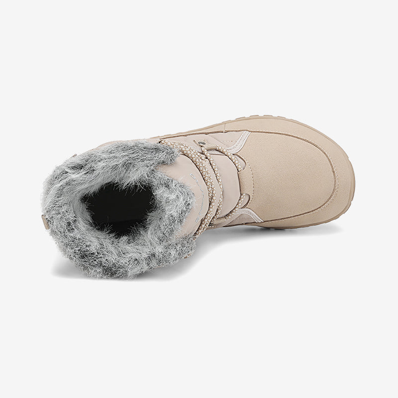 Rise I Waterproof Suede Winter Barefoot Boots with Faux Fur Collar