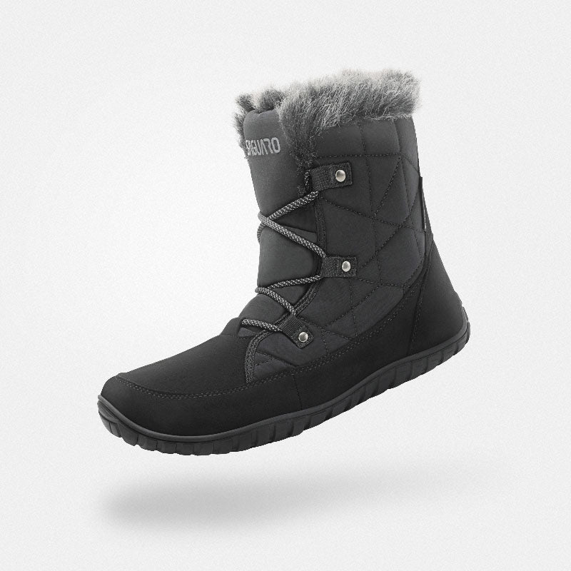 Rise I Waterproof Suede Winter Barefoot Boots with Faux Fur Collar