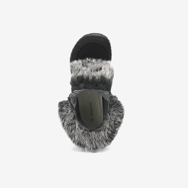 Rise I Waterproof Suede Winter Barefoot Boots with Faux Fur Collar