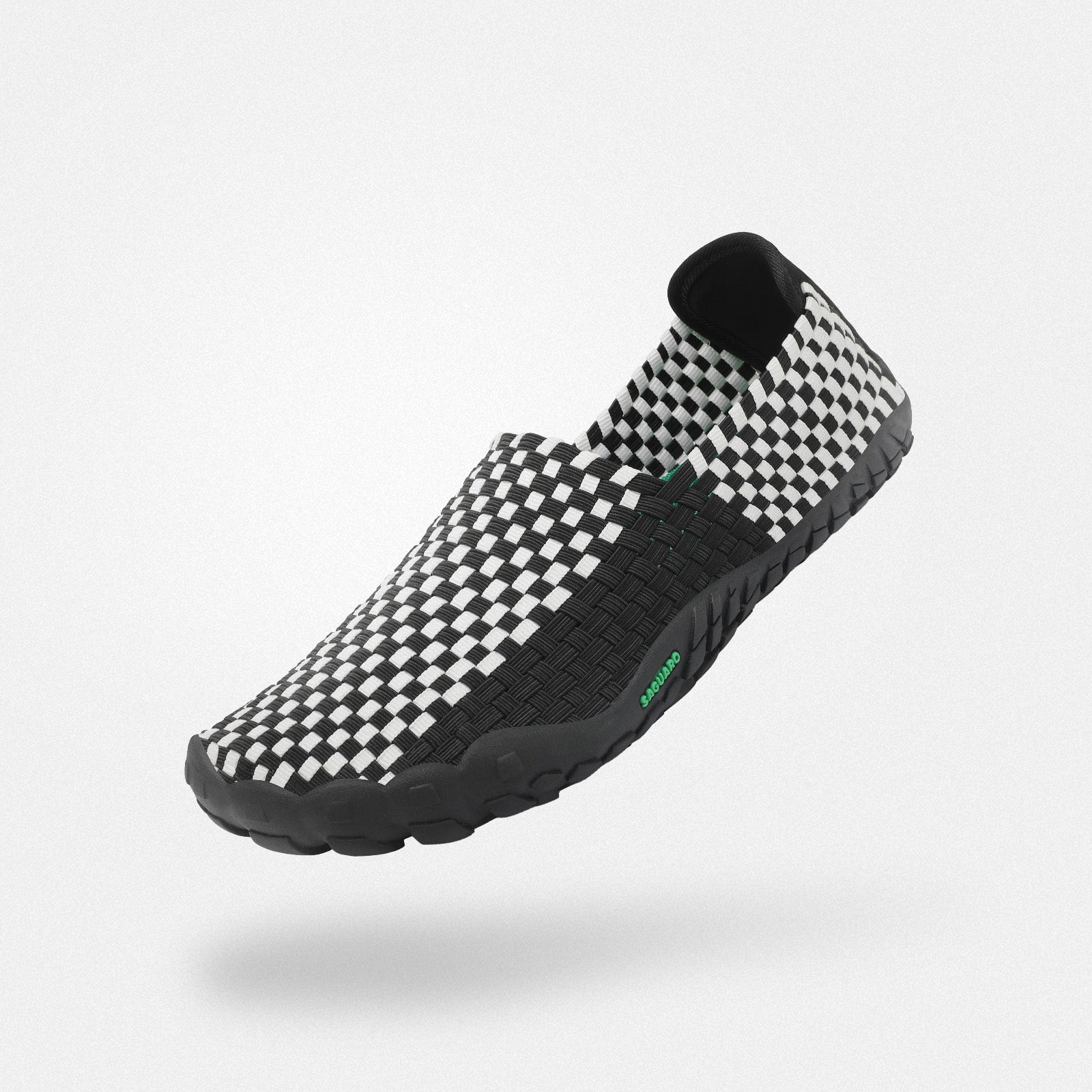 Echo I Barefoot Shoes - Black & White Checkered, Anti-Slip Sole
